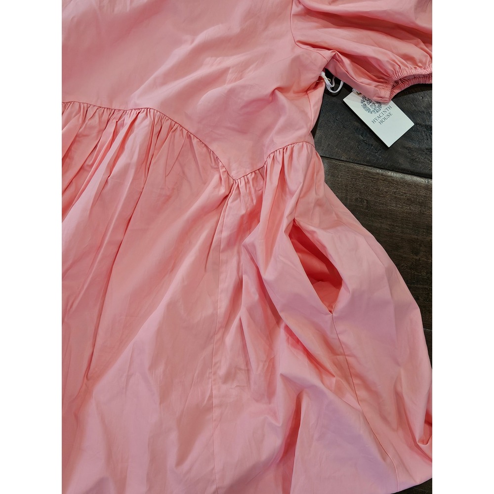 Hyacinth House Pink Puff Sleeve Mini Dress Babydoll Short Sleeve Small NWT - Picture 11 of 15